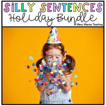 Preview of Silly Sentences Holiday Growing Bundle