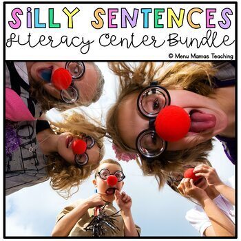 Preview of Distance Learning: Silly Sentences Literacy Centers Bundle