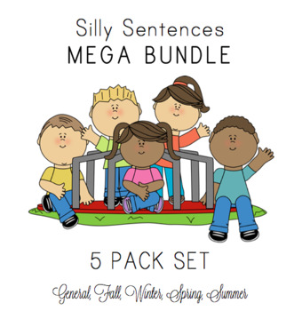 Preview of Silly Sentences MEGA Bundle - Literacy Center - PRIMARY, Kinder, Grade 1, 2, 3