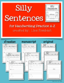 Silly Sentences for Handwriting Practice Aa-Zz grades k-2