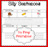 Silly Sentences with Pictures 1st Grade Sentence Writing B