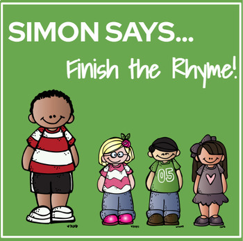 Preview of Silly Simon Says: A Rhyming Intervention Activity (Rhyme Completion)