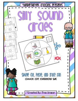 Preview of Silly Sound Circles: Simple Cut, Paste, and Trace Fun