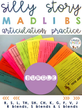 Preview of Silly Story Articulation Mad Libs BUNDLE