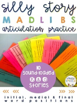 Preview of Silly Story Articulation Mad Libs: K & G