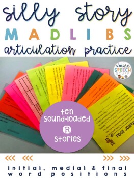 Preview of Silly Story Articulation Mad Libs: R