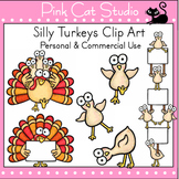 Thanksgiving Clip Art - Silly Turkey Characters