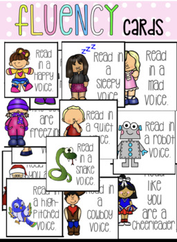 Preview of Silly Voices Fluency Flashcards
