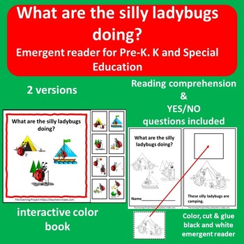 Preview of Silly ladybugs theme emergent reader for Pre-k, K, and Spec. Ed. -2 versions