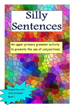 Preview of Silly sentences conjunctions cards activity.