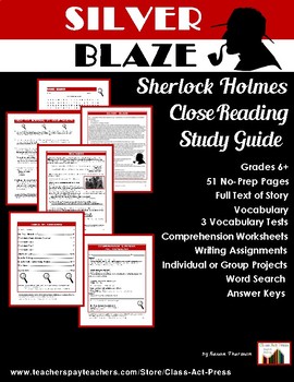 Preview of Sherlock Holmes Close Reading Study Guide | SILVER BLAZE | Worksheets