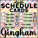 Gingham Themed Schedule Cards Editable