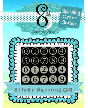 Preview of Silver Glitter Button Numbers 0-9