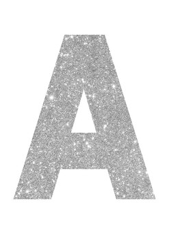 Preview of Silver Glitter Print | A-Z 0-9 Decor | Printable Bulletin Board | Letters Number