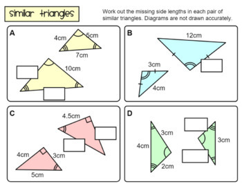 Similar & Congruent Triangles Matching Activities & More by Nicola