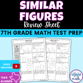 Similar Figures 7th Grade Math Test Review Sheet | STAAR S