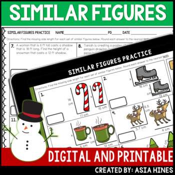 Preview of Winter Math Similar Figures Activity