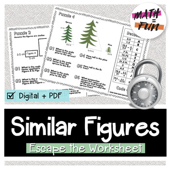 Preview of Similar Figures | Digital Escape the Worksheet Activity | 7th Grade Math