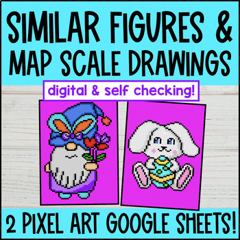 Preview of Similar Figures Digital Pixel Art | Scale Factors, Map Scale Drawings | Google