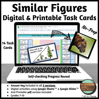 Preview of Similar Figures Digital and Printable Task Cards Activity Pack