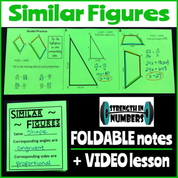 Preview of Similar Figures Foldable Notes + Instructional Video Lesson