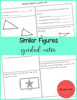 Preview of Similar Figures Guided Notes