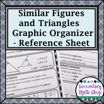 Preview of Similar Figures - Properties and Triangle Methods Reference/Graphic Organizer