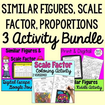 Preview of Similar Figures, Scale Factor, & Proportions Activity Bundle! 3 Math Activities