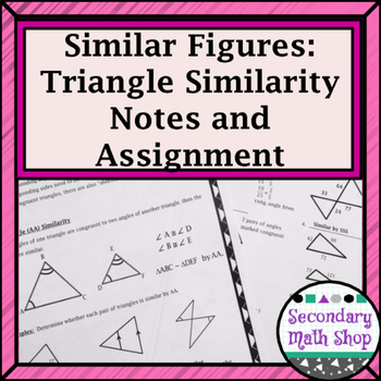 Preview of Similar Figures - Similar Triangle Methods Notes and Homework