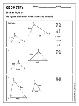 Similar Figures Worksheet 7 G 1 By The Stem Master Tpt