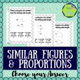 Similar Figures and Proportions Choose Your Answer Activity