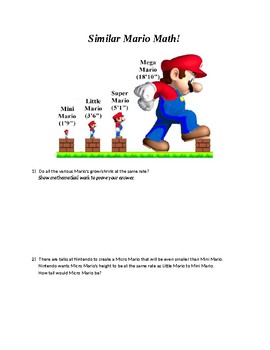 Preview of Similar Mario Math!
