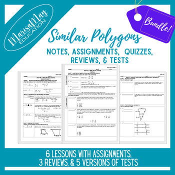 Preview of Similar Polygons - 8 lessons w/3 quizzes, 3 rev & 5 tests