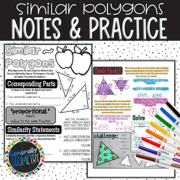 Similar Polygons Doodle Guide & Practice Worksheet; Geometry | TpT