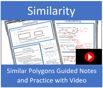 Preview of Similar Polygons Guided Notes with Video