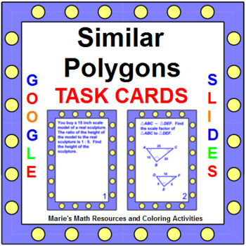 Preview of SIMILAR POLYGONS TASK CARDS: "GOOGLE SLIDES", SMARTBOARD, POWERPOINT