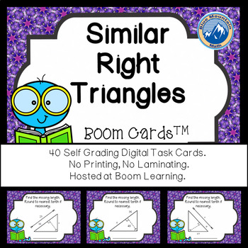 Preview of Similar Right Triangles Boom Cards--Digital Task Cards