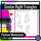 Similar Right Triangles Partner Worksheet