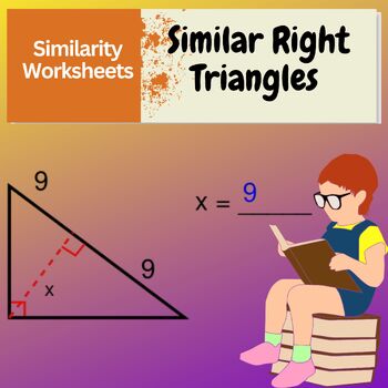 Preview of Similar Right Triangles Worksheets -Similarity Worksheets