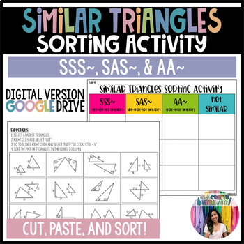 Preview of Similar Triangle Sorting Activity (GOOGLE Slides)
