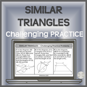 Preview of Similar Triangles - 12 Challenging Practice Problems