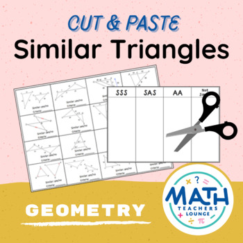 Preview of Similar Triangles Activity: Cut and Paste