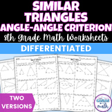Similar Triangles Angle Angle Criterion Differentiated Worksheets
