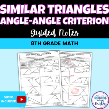 Preview of Similar Triangles Angle Angle Criterion Guided Notes Lesson