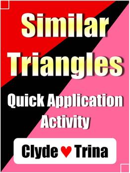 Preview of Similar Triangles Application Activity: Clyde Hearts Trina