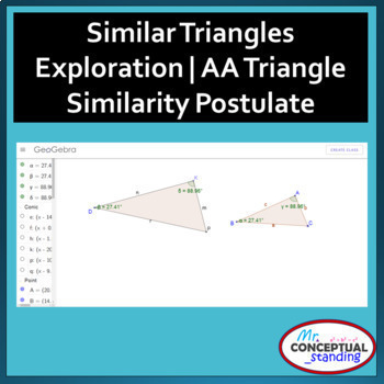 Preview of Similar Triangles Digital Exploration | Triangles Task | Distance Learning
