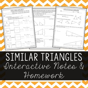 Preview of Similar Triangles - Interactive Notes & Homework