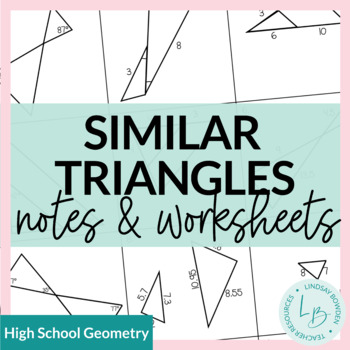 Preview of Similar Triangles Notes and Worksheets
