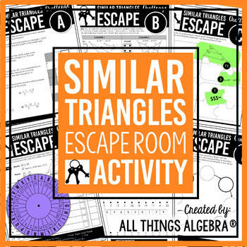 Preview of Similar Triangles Unit Review | Escape Room Activity