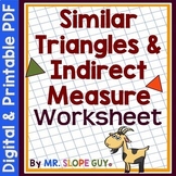 Similar Triangles and Indirect Measurement Worksheet